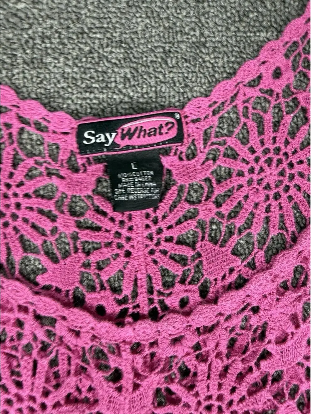 Vintage Y2K So What Women's L Pink Crochet Boho  Flowy Fairy Hippie Coquette - Picture 3 of 5